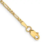 14K Yellow Gold 14 Inch 1.8mm Flat Figaro With Lobster Clasp Chain