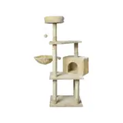 Pawz Cat Tree Scratching Post Tower w/ Condo House 130CM Cream