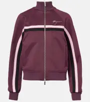 [Ferragamo] Ferragamo Logo striped jersey track jacket AU 18 burgundy