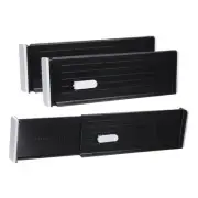 3 Pcs Plastic Drawer Dividers Organizer 11"-18" Adjustable Separators, Black