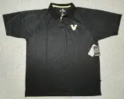 Men's Colosseum Black Vanderbilt Commodores Performance Polo Size 3XL