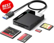 USB 3.0 Memory Card Reader 4-in-1 for SD, CF, TF, MS, 5Gbps, Windows, Mac