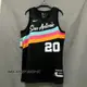 男士全新原裝 Nba 聖安東尼奧馬刺隊 #20 Manu Ginóbili City Edition 球衣熱壓黑色