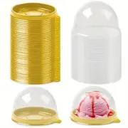 50pcs Clear Plastic Cake Box 3.1" Cupcake Holders Egg-Yolk Mooncake Packing Box