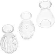 FUTUREORYY 3Pcs Mini Diffuser Bottles Transparent Aromatherapy Jar Refillable Glass Bottles for Essential Oils Unique Decorative Vases for Home and