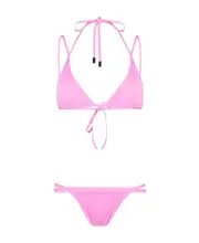 The Attico Strap-Detailed Two-Piece Bikini Set XL,L Pink