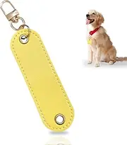 TORMEN Personalized Leather Keychain, Pet ID Tag Keychain, DIY PU Leather Nameplate for Dogs & Cats, Anti-Lost Pet Tag, Suitable for Bags & Zippers,Key Ring Accessories (Macaron Yellow)