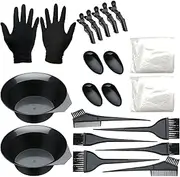20 Pieces Hair Dye Coloring Kit Hair Tinting Bowl Dye Brush Ear Cover Gloves for DIY Salon Hair Coloring Bleaching