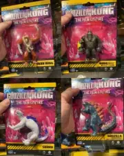 PLAYMATES TOYS MONSTERVERSE THE NEW EMPIRE GODZILLA X KONG 3" SET OF 4 FIGURES