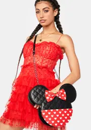 [Loungefly] Mickey And Minnie Reversible Crossbody Purse