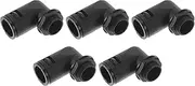 X AUTOHAUX 18mm / PG11 Cable Glands 15.8mm / 0.62" 90 Degree Bellows Joint PA6 Nylon Black 5 Pcs