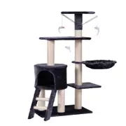 YES4PETS 138cm Cat Scratching Post Tree Post House Tower with Ladder Grey