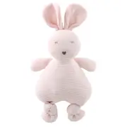 The Peanutshell Knitted Bunny Plush Cotton Soft Animal Baby Toy 30cm Pink 0+