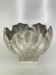 Handmade Sea Shell Wine Cooler Ice Bucket table Planter luxury gift decor Nickel