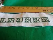 CROSS STITCHED NAME LAUREN FAB PIECE IS 11 X 3 1/4