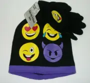 Kids' Emojis Beanie Toboggan Hat and Glove Set