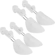 [Amexo] Shoe Tree Plastic 34-40 Shoe Size, 2 Pairs Transparent Shoe Stretcher, Portable Shoe Stretcher, Adjustable Shoe Stretcher, Boot Stretcher, Shoe Width for Women (22-28 cm), White, 22-28 cm