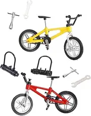 Toyvian 2 Sets Finger Bike Mini Simulation Bicycles for Desk Play Relaxing Desk Game for and Cognitive Development