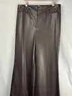 $395 Rebecca Taylor Vegan Leather Trousers Pants Straight Leg Bootcut Black 16