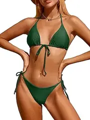 [Rajputana] Bikinis Swimsuit Set for Women Swimwear Triangle Bathing Suit Tie String Thong