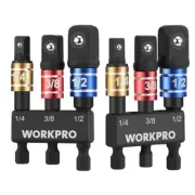 WORKPRO 6PC Impact Grade Socket Adapter Set 1/4" 3/8 1/2 Dr Extension Driver Bit
