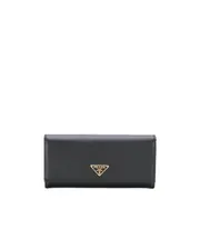 Prada Logo Plaque Continental Wallet One size Black
