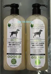 (2-Pk) Natural Wunderz SHED FREE Natural PET SHAMPOO + CONDITIONER Oatmeal Honey