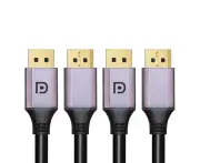 2PK Cruxtec 5m DP 1.4 8K HD Displayport Male to Male Cable Display Port Lead BLK