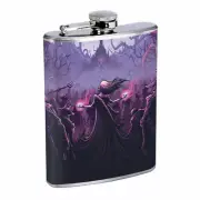 Sorceress Purple Magic Em1 Flask 8oz Stainless Steel Hip Drinking Whiskey