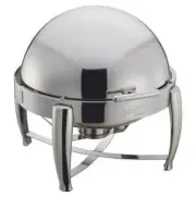 Winco 103B Round 6 qt. Virtuoso Chafer Dish w/ Food & Water Pan