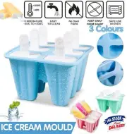 Silicone Ice Cream Mould Block 6 Cavity Frozen Molds Icy Pole Jelly Popsicle HA