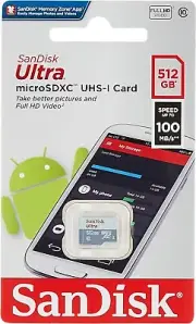 Sandisk 512Gb Ultra MicroSDXC Uhs 1 Card 100Mb/S Grey SDSQUNR-512G-GN3MN Grey