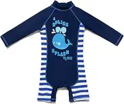 [BONVERANO] Baby Boys Swimsuit/Sunsuit UPF 50+ Sun Protection One Pieces Swimwear with Sun Hat