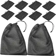 GANAZONO 10Pcs Small Mesh Storage Bags with Drawstring Closure Breathable Laundry and Organizer Versatile Storage for Kitchen Wedding and Miscellaneous Items