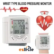 Blood Pressure Monitor Measure Pulse LCD Digital Heart Beat Rate BP Wrist Device