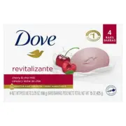 Dove Beauty Bar Women's Bath Soap Revitalizante Cherry & Chia Milk 3.17 oz 4 Bar