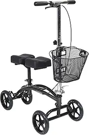 Drive Medical Dual Pad Steerable Knee Walker with Basket, Alternative to Crutches