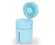 Creative Mini Fan Humidifier Car Office Air Purifier USB Charging Fan Humidifier 2 In 1-Blue