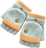 [GAROZATION] Cartoon Gloves for Boys and Girls Warm Mitten Winter Gloves Touch Screen White Easy to Clean Random Style