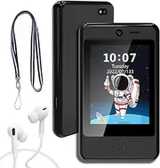 PTHTECHUS Kids Smartphone with Music Game, 3.8 Inch Large Touchscreen Mini Pad Toy with MP3 Dual Cameras 16 Game Calculator Pedometer Flashlight Small Phone Present for 4-12 Girls Boys Gifts (Black)