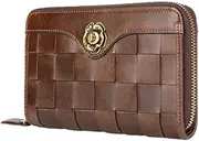 [Generic] Woven Men's and Women's Wallets Business Zipper Clutch Bag Long Card Bag Couple Clutch Bag