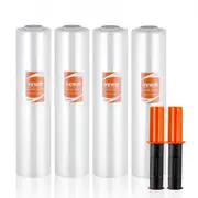 VEVOR Stretch Film, 381 mm (W) x 305 m (L), 4 Pack, 60 Gauge Industrial Strength Clear Durable Stretch Wrap Roll, Heavy Duty Shrink Film Stretch Wrap