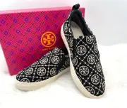 AUTH NIB $268 Tory Burch T Monogram Soft Croco Embossed Slip-On Sneaker-10M
