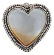 Navajo Native American Yellow Shell Heart Ring Size 9 by Willeto SKU231632