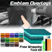 PET Damascus Forged Satin Vinyl Wrap For GMC Bowtie Emblem Overlay Sheet Decal