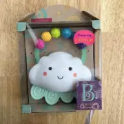 B. toys Rain Glow Squeeze Light-Up Cloud Rattle Toy Baby Teether New