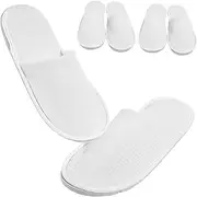LOLIPPYY 4Pairs Disposable Non Slip Slippers for Men and Women Closed Toe Hotel Slippers with Breathable Comfort for Spa Home and Guest Use