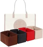 LinerLink Bag Organizer for Tory Burch Ella Shopping Bag(44L x 33H x 13D cm)|Handmade Custom Bag Insert|2mm Felt Bag Liner|Women Handbag Shaper (Red, Style B)