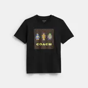 Cosmic Coach Robot Print Signature Square T-Shirt In Organic Cotton