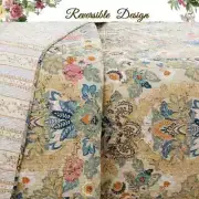 NEW! ~ COZY CHIC COTTAGE BLUE GREEN LEAF SEAFOAM BOHEMIAN BOHO SOFT QUILT SET